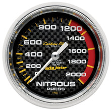 Load image into Gallery viewer, Autometer Carbon Fiber 66.7mm Mechanical 0-2000 PSI Nitrous Press Gauge