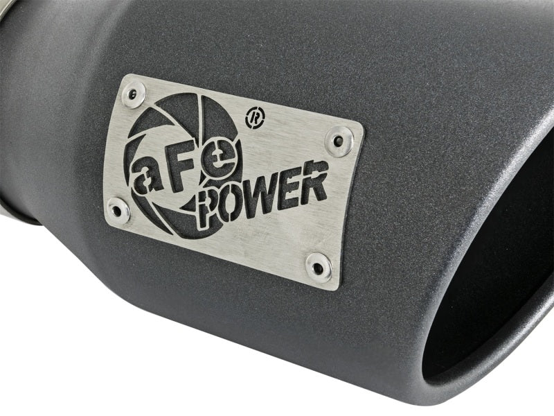 aFe MACH Force-Xp 3in 304 SS Metallic Black Exhaust Tip 3in In x 4-1/2in Out x 9in L Clamp-On Right