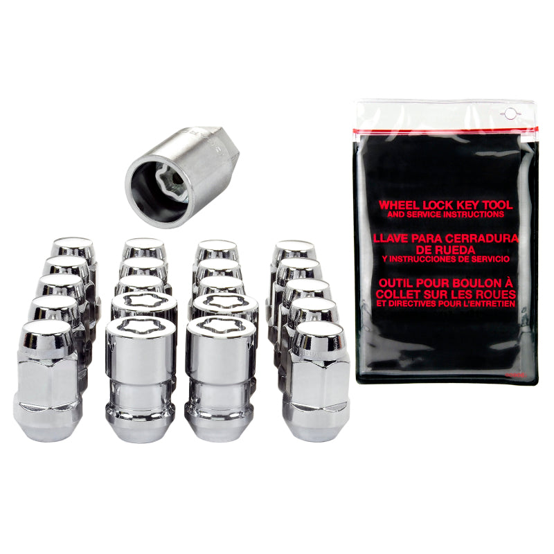 McGard 5 Lug Hex Install Kit w/Locks (Cone Seat Nut / Bulge) 1/2-20 / 3/4 Hex / 1.45in. L - Chrome