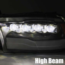 Load image into Gallery viewer, AlphaRex 09-18 Dodge Ram 1500HD NOVA LED Projector Headlights Plank Style Design Gloss Black w/DRL