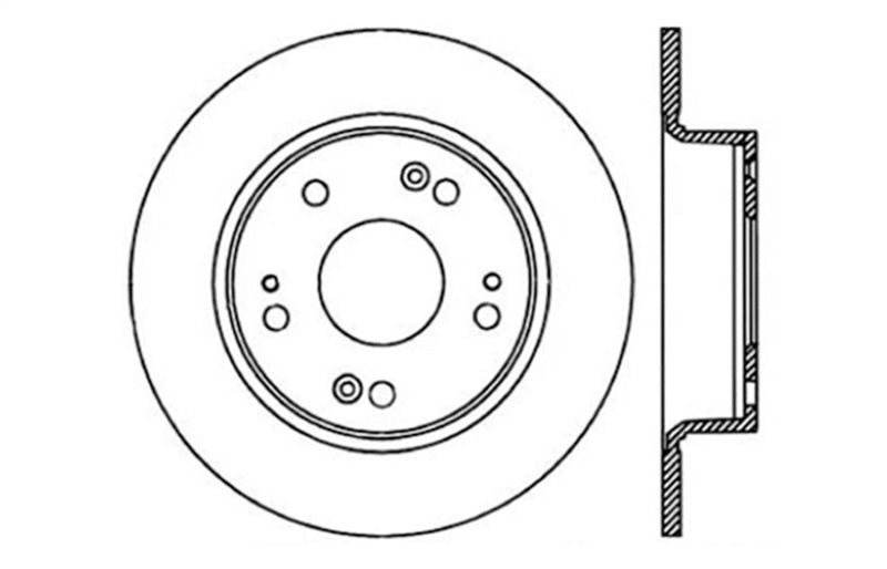 StopTech 04-08 Acura TSX / 03-07 Honda Accord SportStop Slotted & Drilled Right Rear Rotor