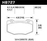 Hawk 14-18 Chevrolet Corvette Rear ER-1 Brake Pad Set