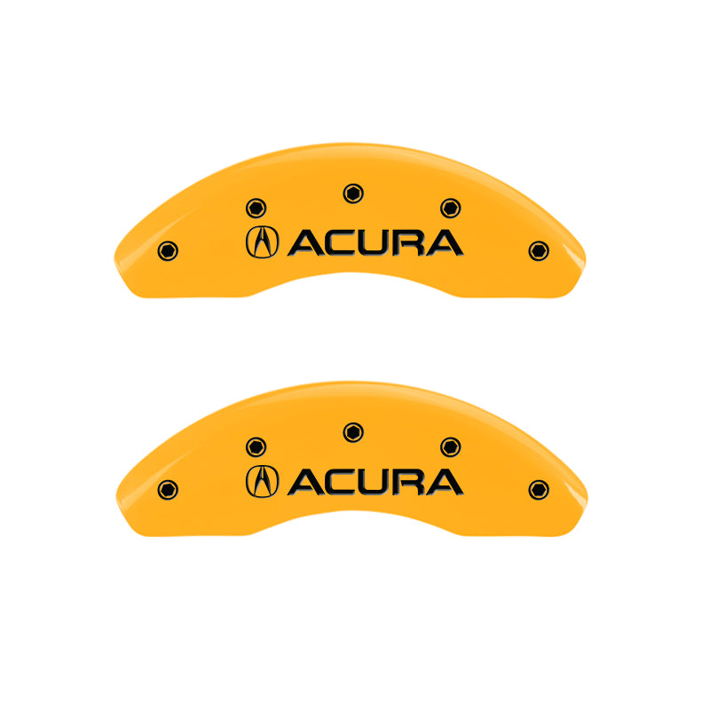 MGP 4 Caliper Covers Engraved Front Acura Rear RDX Yellow Finish Black Char 2016 Acura RDX