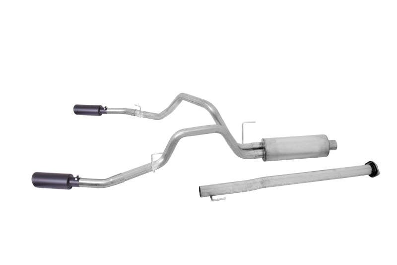 Gibson 11-14 Ford F-150 SVT Raptor 6.2L 3in/2.5in Cat-Back Dual Split Exhaust - Black Elite