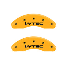 Load image into Gallery viewer, MGP Front set 2 Caliper Covers Engraved Front i-Vtec Yellow finish black ch