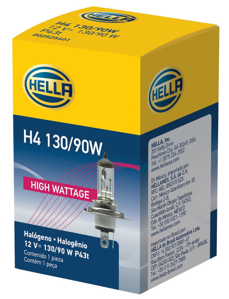 Hella H4 12V 130/90W Halogen Headlight Bulb - Universal