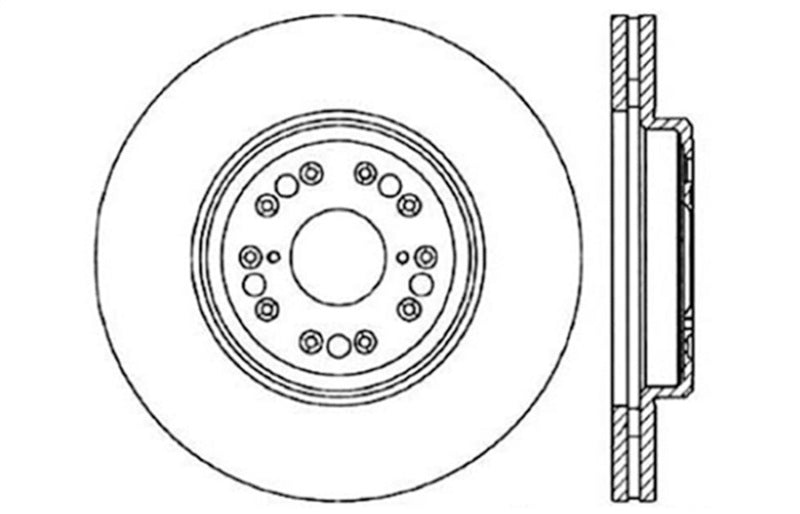 StopTech 95-00 Lexus LS 400 Right Front Slotted & Drilled Rotor