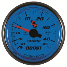 Load image into Gallery viewer, Autometer C2 52mm 30 In Hg-Vac/45 PSI Mechanical Vacuum/Boost Gauge