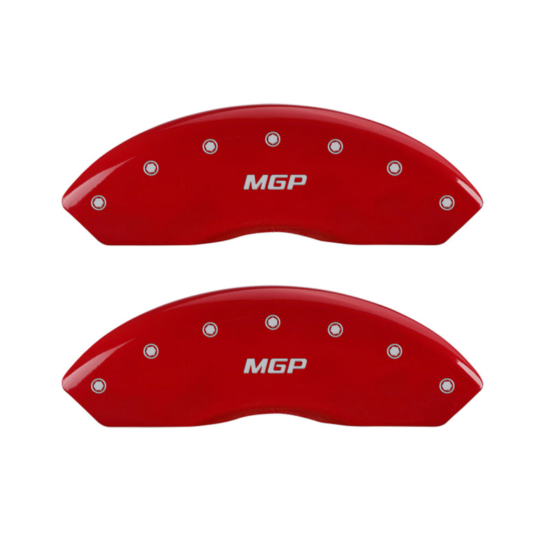 MGP 4 Caliper Covers Engraved Front & Rear MGP Red Finish Silver Char 2008 Toyota Fj Cruiser