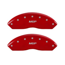 Load image into Gallery viewer, MGP 4 Caliper Covers Engraved Front &amp; Rear MGP Red Finish Silver Char 2008 Toyota Fj Cruiser