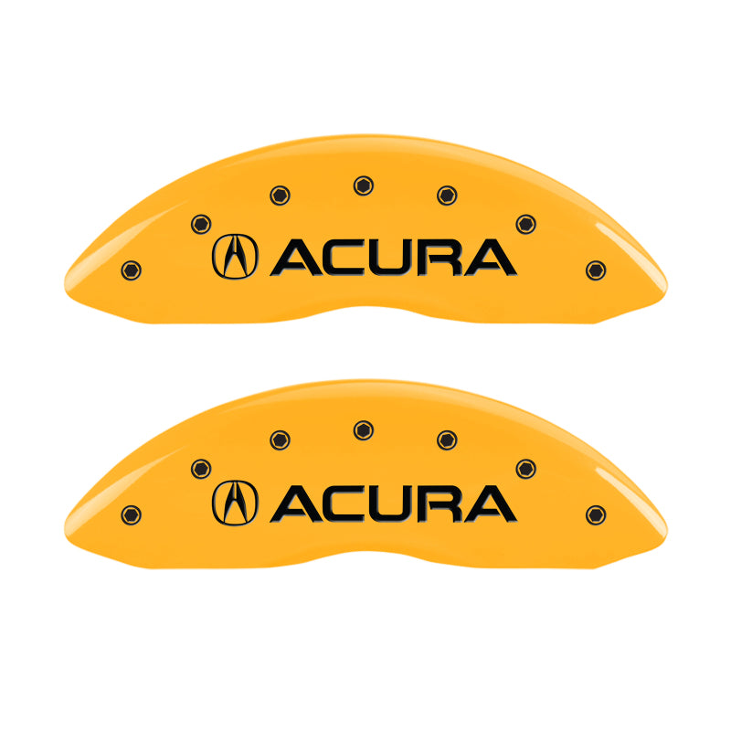 MGP 4 Caliper Covers Engraved Front & Rear Acura Yellow Finish Black Char 2016 Acura RDX