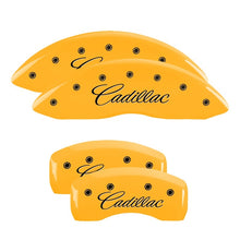 Load image into Gallery viewer, MGP 4 Caliper Covers Engraved Front &amp; Rear MGP Yellow finish black ch