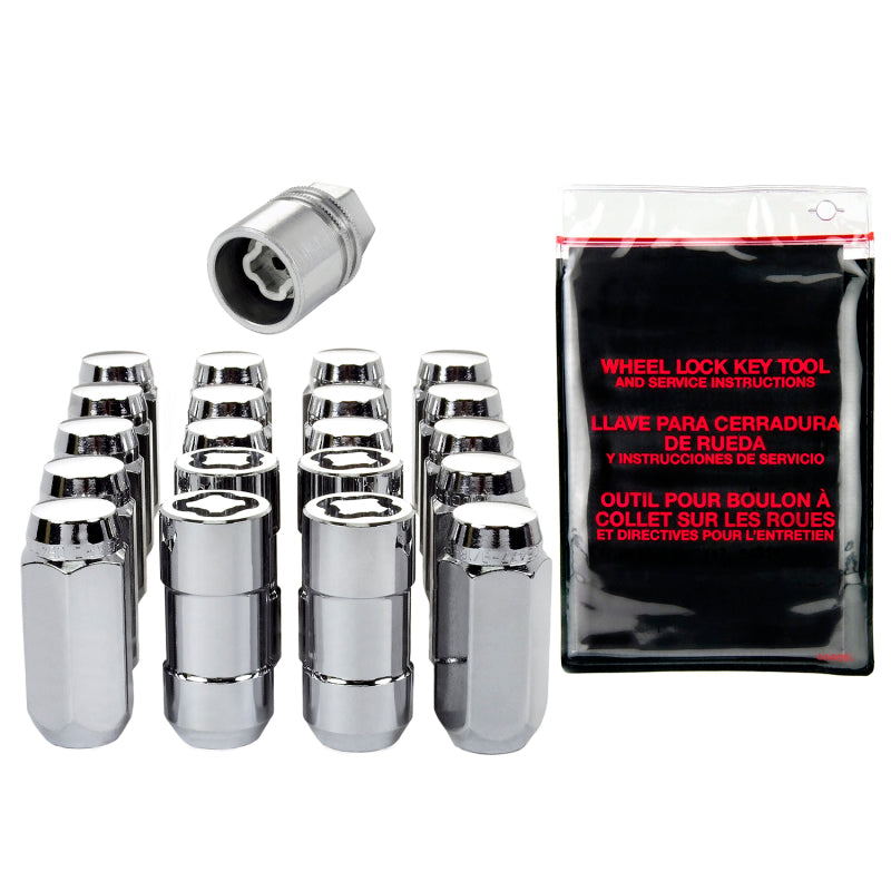 McGard 5 Lug Hex Install Kit w/Locks (Cone Seat Nut) M14X1.5 / 13/16 Hex / 1.945in. Length - Chrome