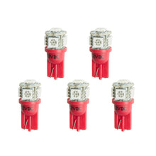 Load image into Gallery viewer, Autometer Red LED Replacement T3 Wedge Bulb Kit - Pack of 5