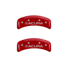 Load image into Gallery viewer, MGP 4 Caliper Covers Engraved Front &amp; Rear Acura Red finish silver ch