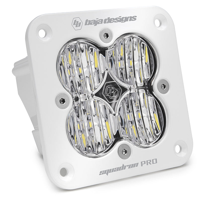 Baja Designs Squadron Pro White Wide Cornering Pattern Flush Mount LED Light Pod - Clear