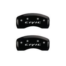 Load image into Gallery viewer, MGP 4 Caliper Covers Engraved Front Civic Engraved Rear 2015/CIVIC Black finish silver ch