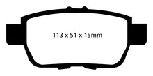 Load image into Gallery viewer, EBC 09-14 Acura TL 3.5 Greenstuff Rear Brake Pads