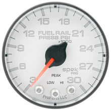 Load image into Gallery viewer, Autometer Spek-Pro 2 1/16in 30KPSI Stepper Motor W/Peak &amp; Warn White/Black Rail Pressure Gauge