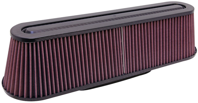 K&N Filter Universal Air Filter Carbon Fiber Top/Base Oval FLG. (8-3/4 x 3-1/4) 4-5/8H