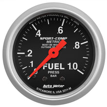 Load image into Gallery viewer, Autometer Sport-Comp 52mm 0-1.0 Bar Fuel Pressure Mechanical Gauge