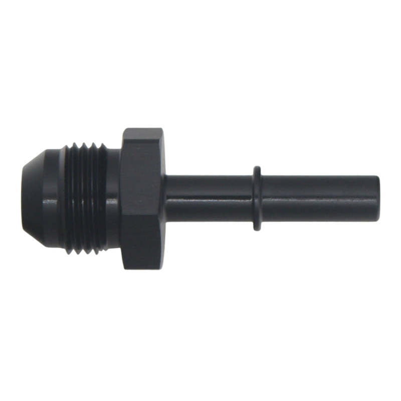 DeatschWerks 8AN Male Flare to 5/16in Male EFI Quick Connect Adapter - Anodized Matte Black