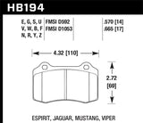 Hawk Mustang/Camaro/Lotus Brembo Calipers ER-1 Endurance Racing Brake Pads