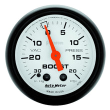 Load image into Gallery viewer, Autometer Phantom 52mm 30in HG.-Vac/20PSI Mechanical Vacuum/Boost Gauge