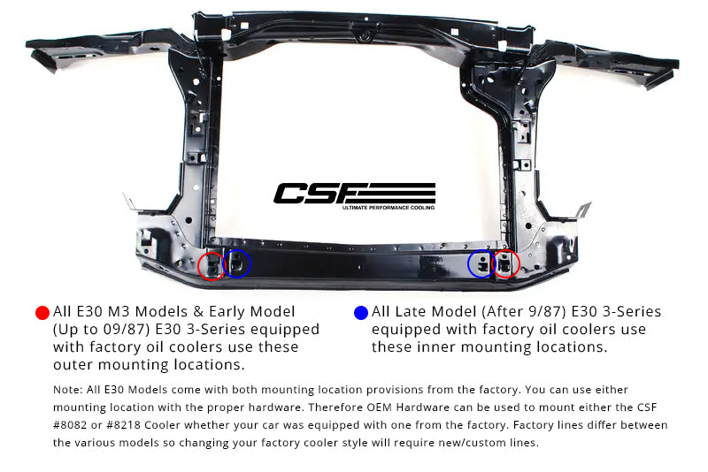 CSF 82-94 BMW 3 Series (E30) High Performance Oil Cooler w/-10AN Male & OEM Fittings