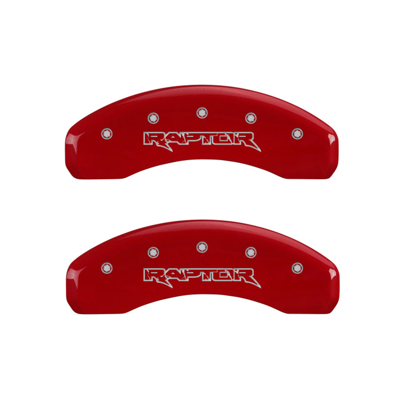 MGP 4 Caliper Covers Engraved Front & Rear Raptor Red finish silver ch