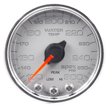 Load image into Gallery viewer, Autometer Spek-Pro Gauge Water Temp 2 1/16in 300f Stepper Motor W/Peak &amp; Warn Slvr/Chrm