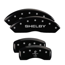 Load image into Gallery viewer, MGP 4 Caliper Covers Engraved Front Shelby Engraved Rear Tiffany Snake Black finish silver ch