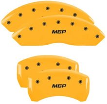 Load image into Gallery viewer, MGP 4 Caliper Covers Engraved Front &amp; Rear MGP Yellow Finish Black Char 2019 Chevrolet Blazer