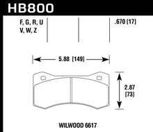 Load image into Gallery viewer, Hawk Willwood 6617 Caliper DTC-70 Race Brake Pads