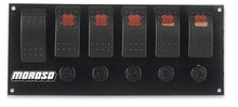 Load image into Gallery viewer, Moroso Rocker Switch Panel - Flat Surface Mount - LED - 3.3888in x 8in - Five On/Off Switches