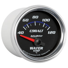 Load image into Gallery viewer, Autometer Cobalt 52mm Short Sweep Electronic 40-120 Deg C Water Temprature Gauge