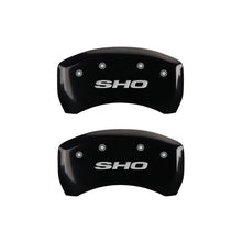 Load image into Gallery viewer, MGP 4 Caliper Covers Engraved Front &amp; Rear SHO Black finish silver ch