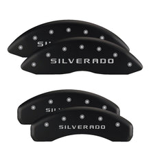 Load image into Gallery viewer, MGP Front set 2 Caliper Covers Engraved Front Cruze Black finish silver ch