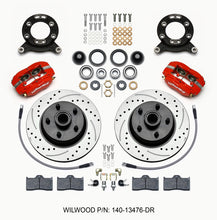 Load image into Gallery viewer, Wilwood Forged Dynalite-M Front Kit 11.30in 1 PC Rotor&amp;Hub Drill-Red 1965-1969 Mustang Disc &amp; Drum