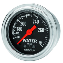 Load image into Gallery viewer, Autometer Traditional Chrome Mechanical Water Temperature 2 1/16in 140-280 F Gauge