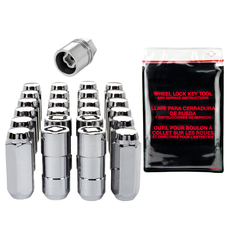 McGard 6 Lug Hex Install Kit w/Locks (Cone Seat Nut) M14X2.0 / 13/16 Hex / 2.25in. Length - Chrome