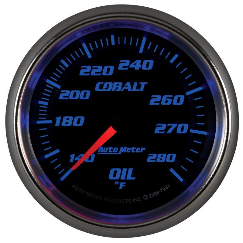 Autometer Cobalt 66.7mm 140-280 Degree F Mechanical Oil Temperature Gauge