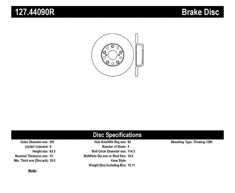 StopTech 00-05 Lexus IS300 / 02-09 Lexus SC430 / 98-05 GS300/GS350/GS400/GS430/GS450H SportStop Slo