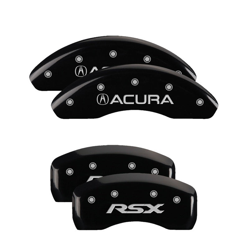 MGP 4 Caliper Covers Engraved Front & Rear MGP Black finish silver ch