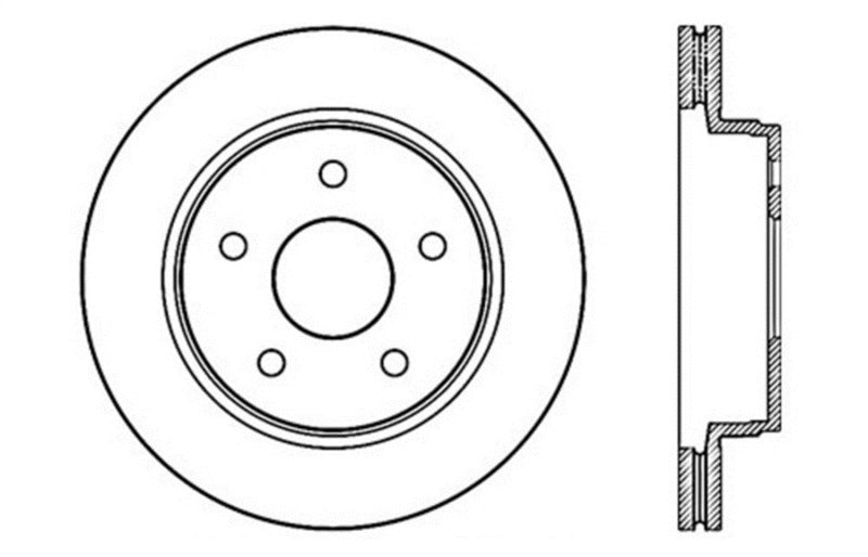 StopTech 04-06 Dodge Durango / 02-10 Ram 1500 (exc Mega Cab) Front Left Slotted & Drilled Rotor