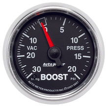 Load image into Gallery viewer, Autometer GS 52mm 30 in Hg/20 psi Mechanical Vacuum/Boost Gauge