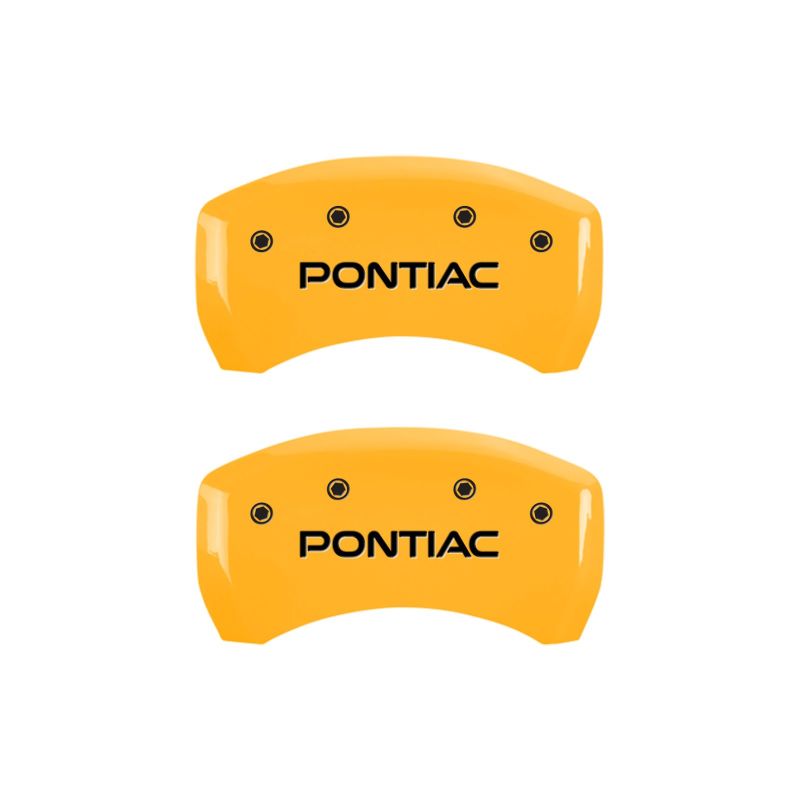 MGP 4 Caliper Covers Engraved Front & Rear Pontiac Yellow Finish Black Char 2007 Pontiac Solstice