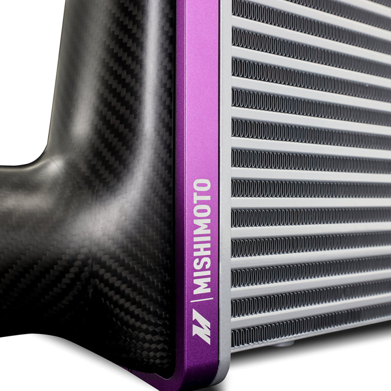 Mishimoto Universal Carbon Fiber Intercooler - Gloss Tanks - 600mm Black Core - C-Flow - C V-Band