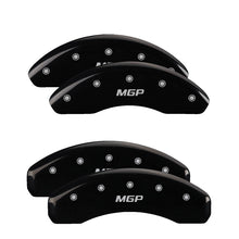 Load image into Gallery viewer, MGP 4 Caliper Covers Engraved Front &amp; Rear MGP Black finish silver ch