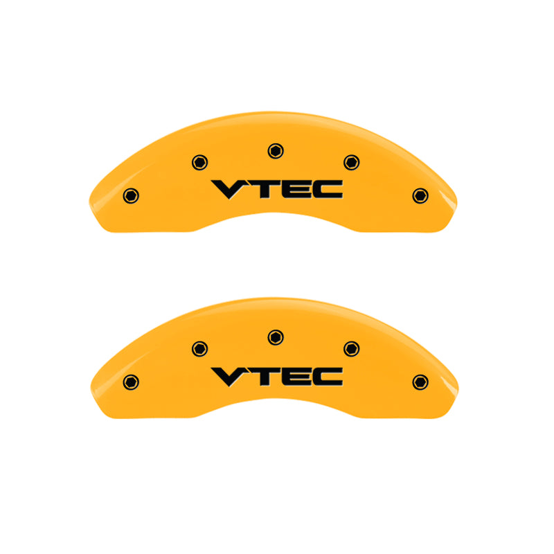 MGP 2 Caliper Covers Engraved Front Vtech Yellow Finish Black Characters 2009 Honda Civic